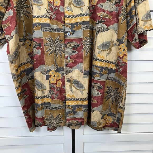 Vtg Tori Richard XL Honolulu Hawaiian Camp Shirt Turtle Fish Button Up Tropical - Picture 3 of 10